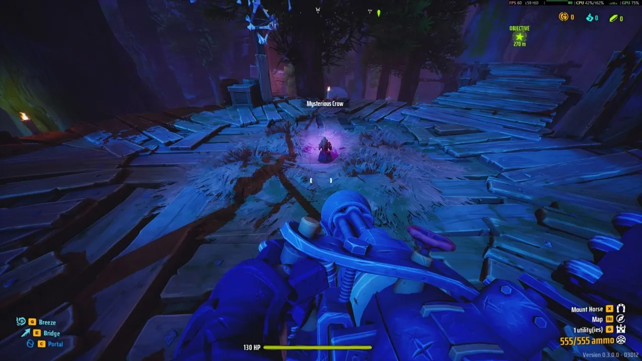 Far Far West player character circling the crow totem in Redwood