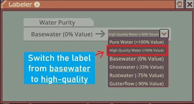 Probably Stolen mislabeling water bottles with a labeler tool