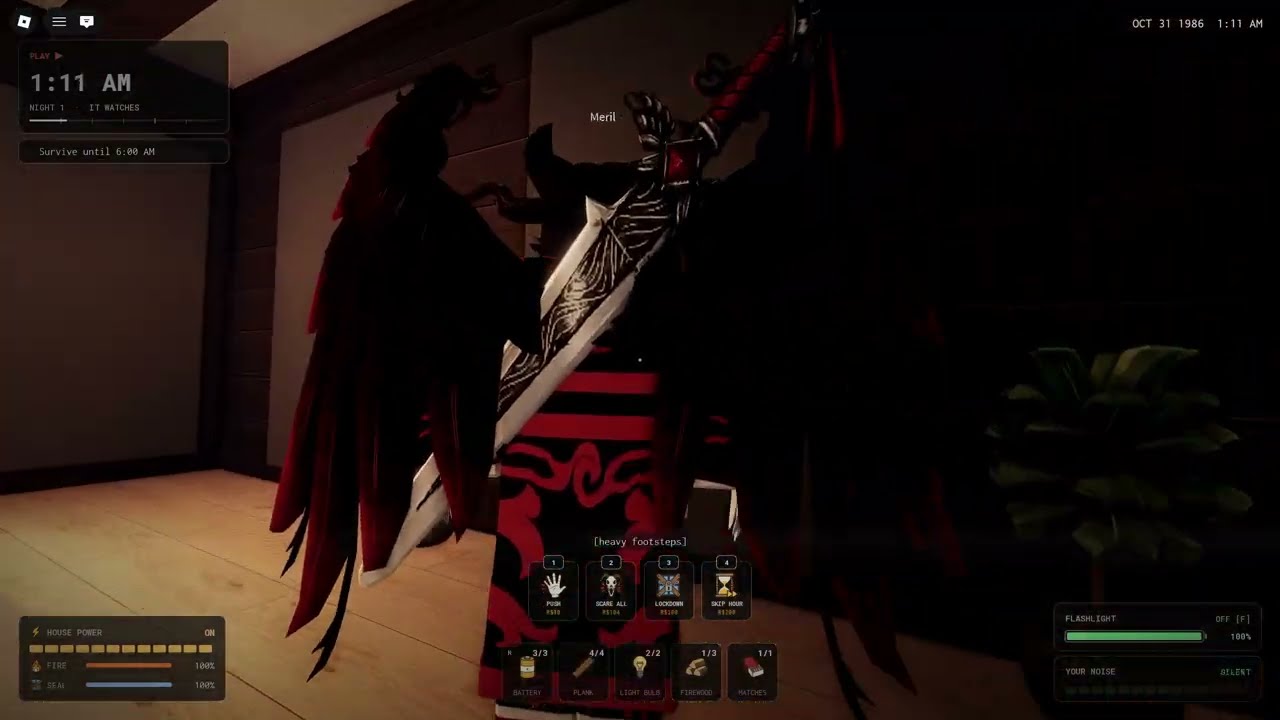 It Wants In All Nights player interacting with the basement utility electrical breaker