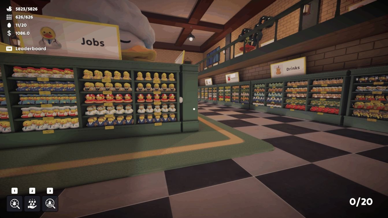 Sort Them Ducks Mega Store Jobs shelf gap with hidden egg