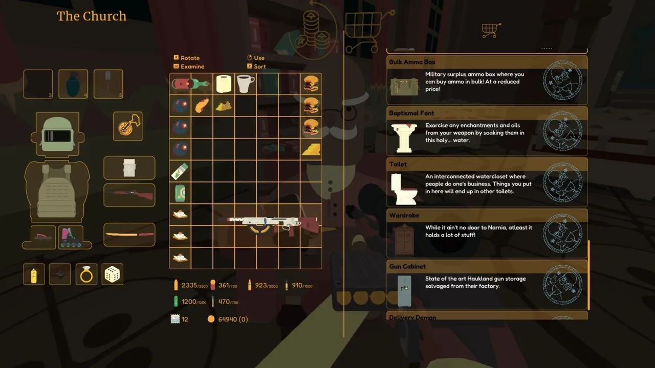 SULFUR player purchasing the Baptism Font using quest stamps in Cherish Hall