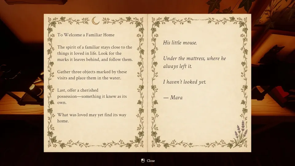 Tidy Up the Halloween Shop open spell book on the secret desk