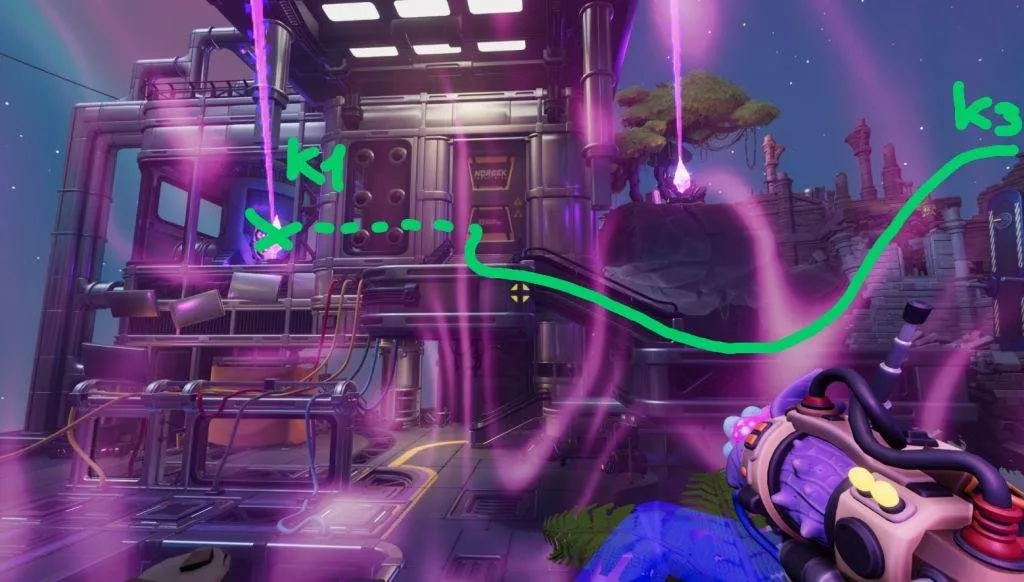 We Were Here Tomorrow player activating charged cube to launch toward upper platform