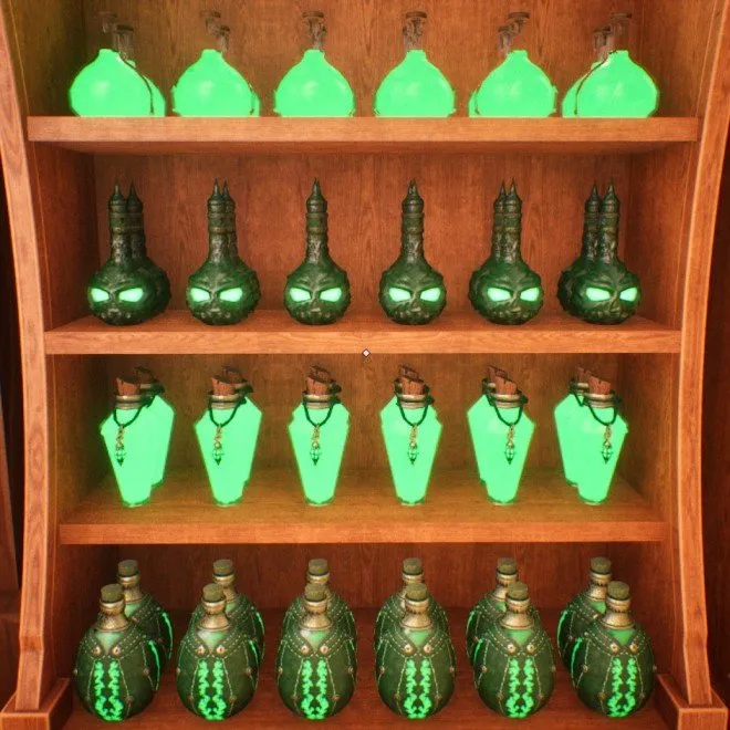 witchs cabin cleanup cabinet one potion placement order list