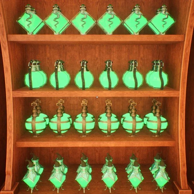 witchs cabin cleanup cabinet two potion placement order list