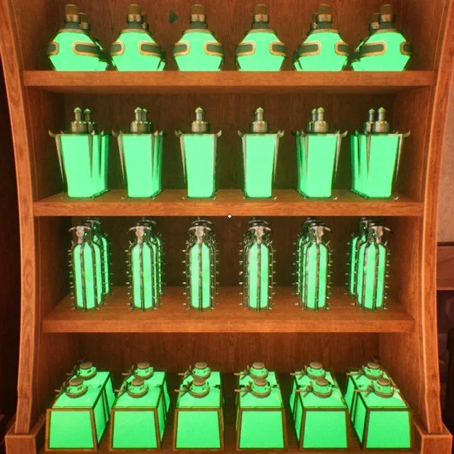 witchs cabin cleanup cabinet four potion placement order list