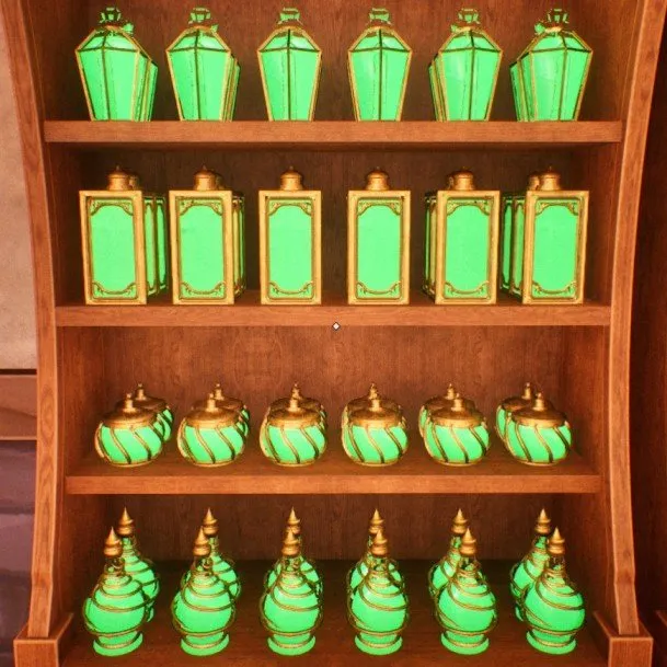 witchs cabin cleanup cabinet five potion placement order list