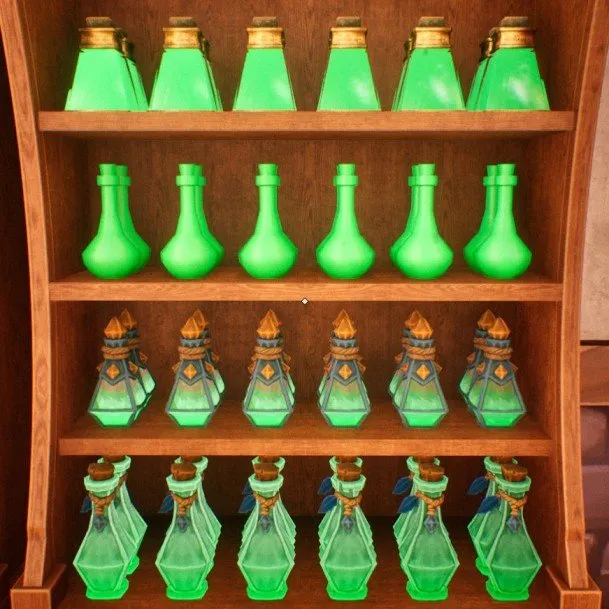 witchs cabin cleanup cabinet six potion placement order list